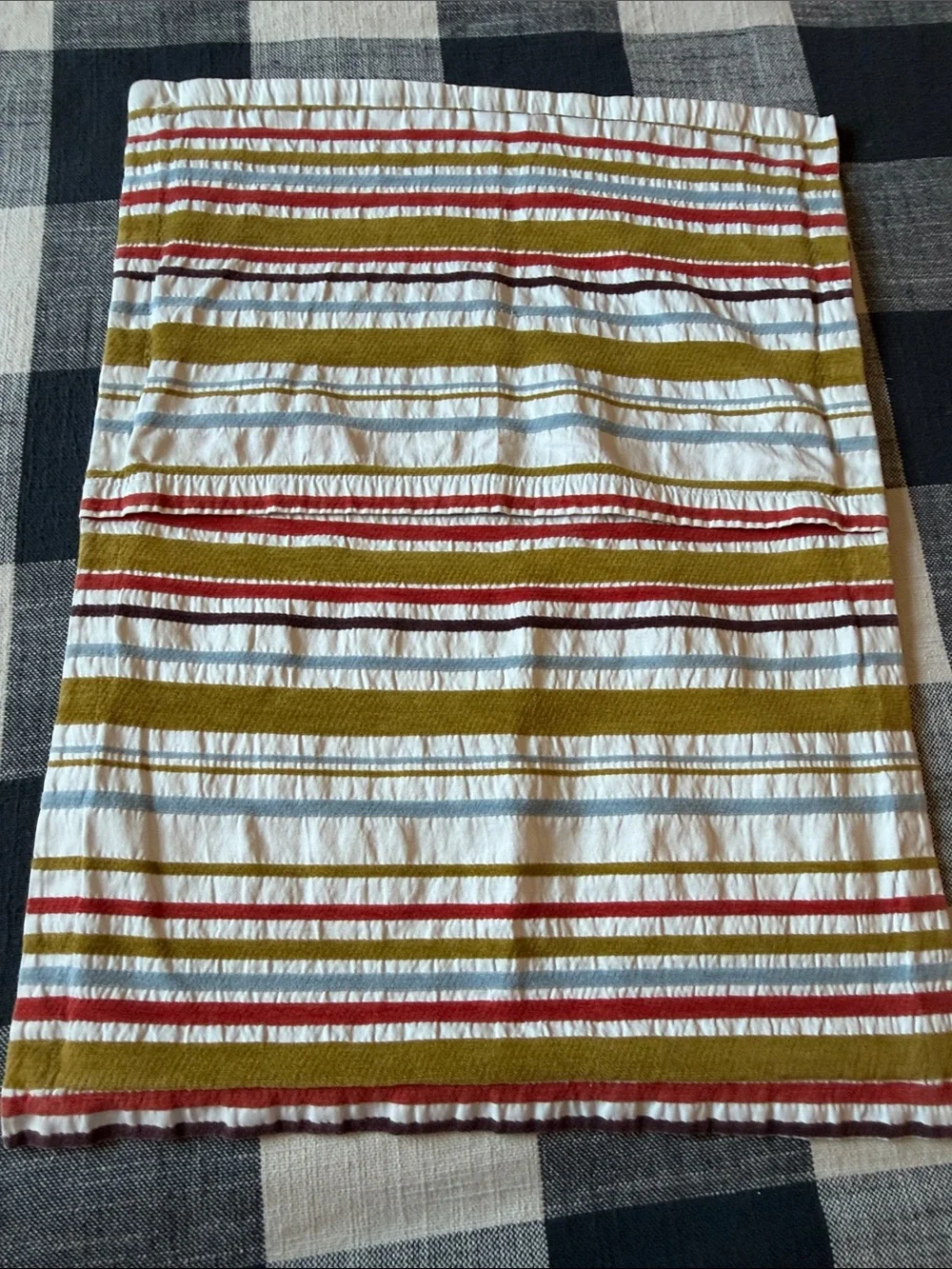 Crate&Barrel Striped Pillow Shams in White, Olive, Red, Blue